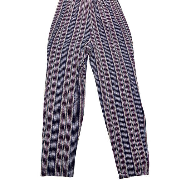 BCBGeneration Jumpsuit Women M Crossover V-neck Draped Pocket Striped Boho Beach - Picture 8 of 16